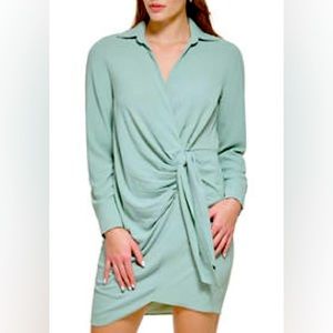 NWT | Calvin Klein | Long Sleeve Surplice Side Tie Dress